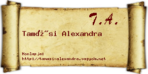 Tamási Alexandra névjegykártya